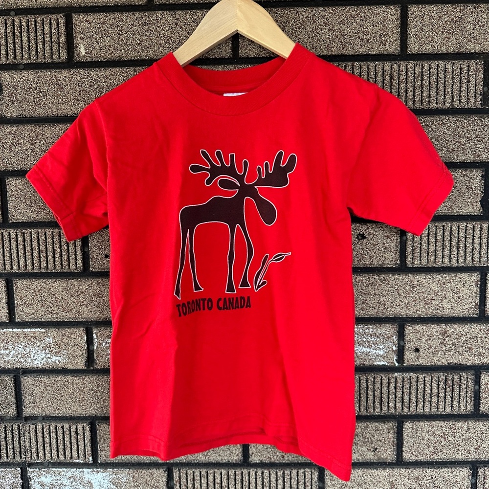 Fruit of The Loom Vintage Y2K Toronto Canada Child Moose T-Shirt Size 10-12